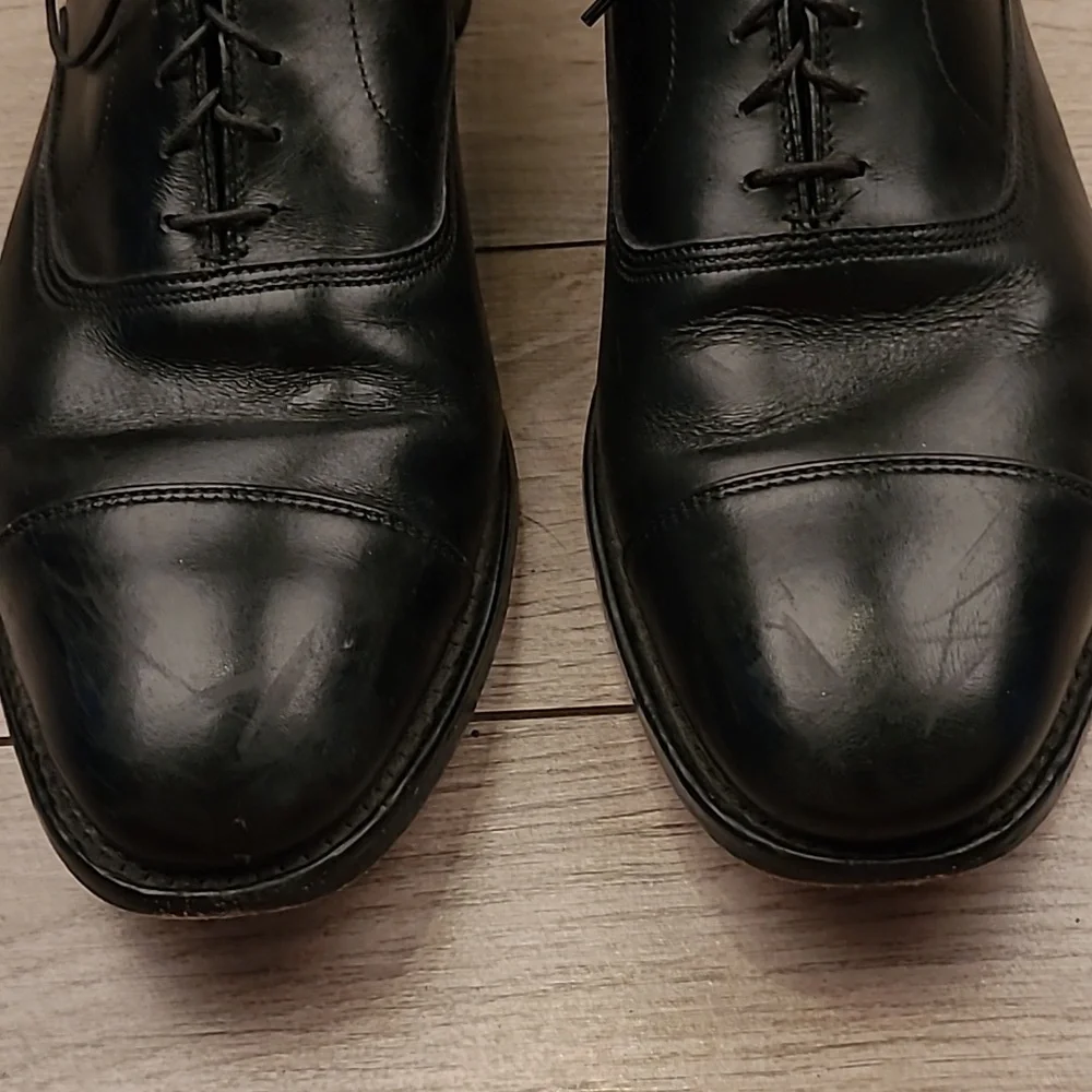 ALLEN EDMONDS Park Avenue Black Leather Cap Toe Sz 12 B‎ Mens Dress Shoes